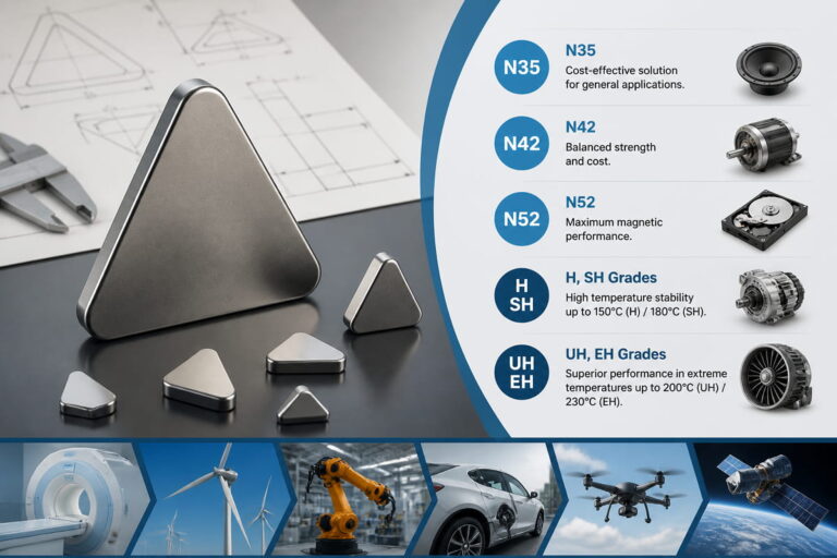 Custom Triangular Neodymium Magnet Grade