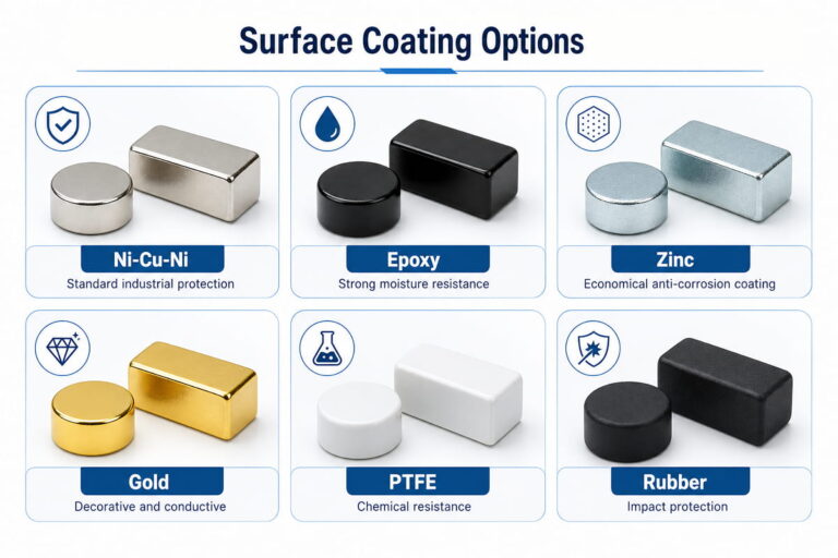 Magnet Manufacturing 16 N52 Magnet Surface Coating Options