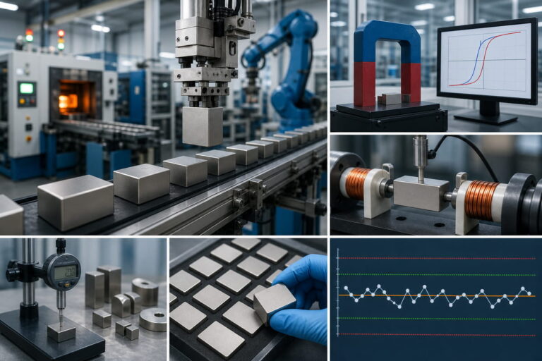 Quality Control & Inspection for Neodymium Magnets 8 NdFeB Magnet In-Process Manufacturing Control Magnetic Testing Objectives