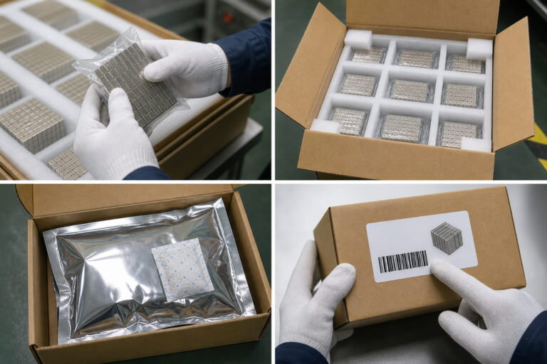 Quality Control & Inspection for Neodymium Magnets 26 NdFeB Magnet Manufacturing Final Packaging Inspection