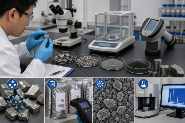 Quality Control & Inspection for Neodymium Magnets 4 NdFeB Magnet Manufacturing Raw Material Inspection Focus