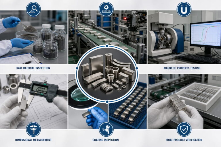 Quality Control & Inspection for Neodymium Magnets 2 Quality Control Inspection Coverage in NdFeB Magnet Manufacturing