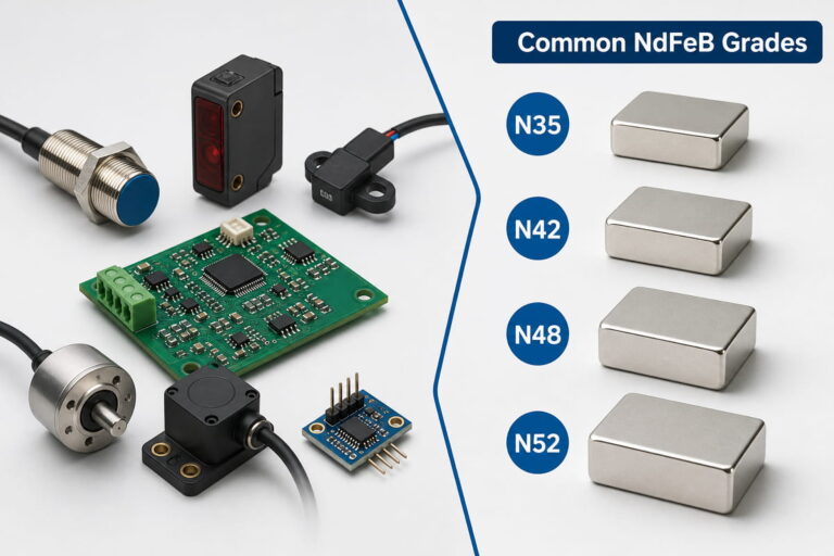 Sensor & Electronics Magnets 16 Sensor & Electronics Magnet Common NdFeB Grades
