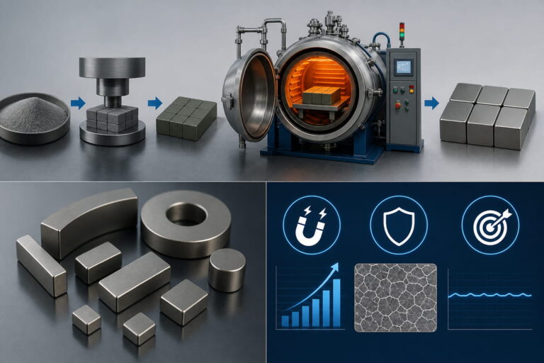 Sintered NdFeB Magnet Manufacturing 12 Sintered NdFeB Magnets Vacuum Sintering Process-Resulting Benefits