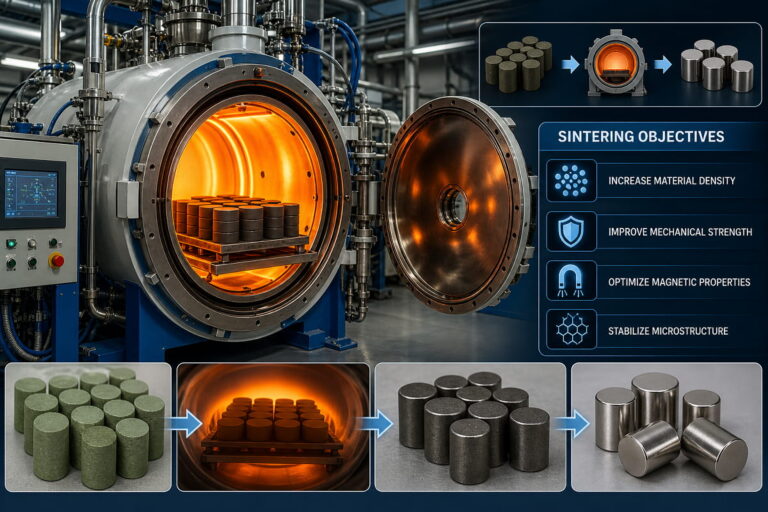 Sintered NdFeB Magnet Manufacturing 10 Sintered NdFeB Magnets Vacuum Sintering Process-Sintering Objectives