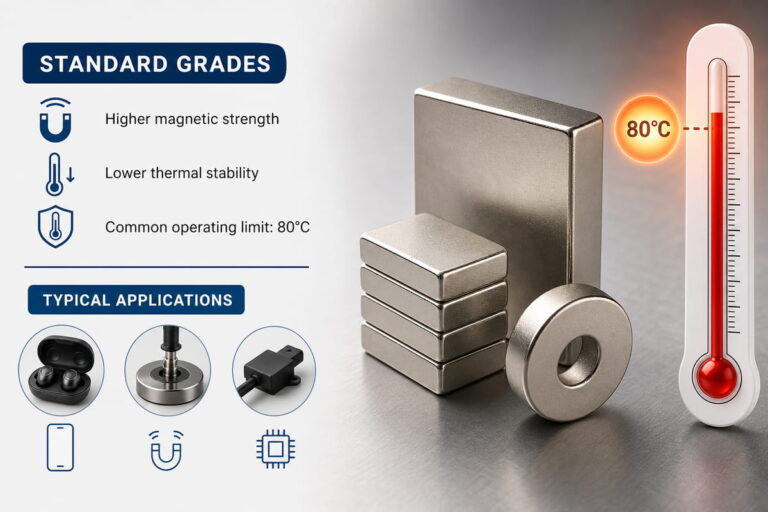 Neodymium Magnet Temperature Resistance Guide 3 Temperature Resistance by Neodymium Magnet Standard Grade
