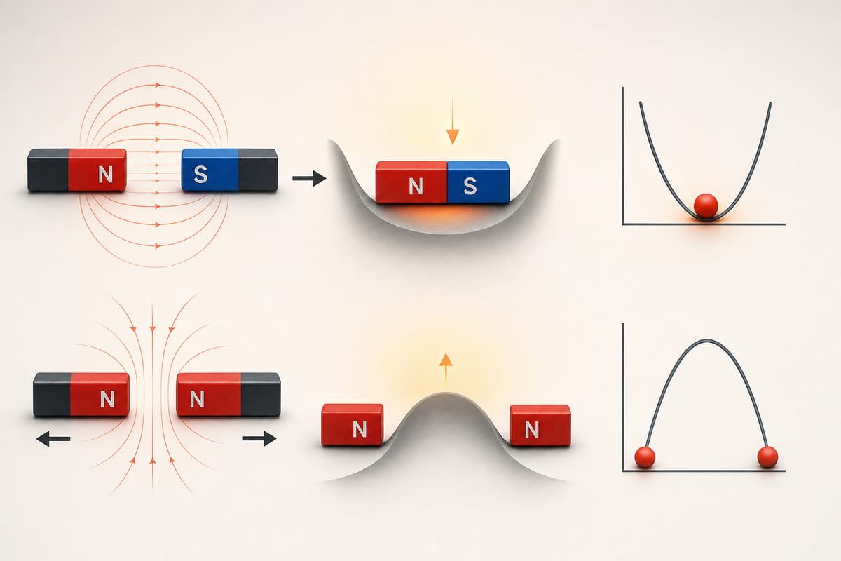 How Do Bar Magnets Interact With Each Other? 6 Magnets naturally move to the position where they have the least amount of stored energy