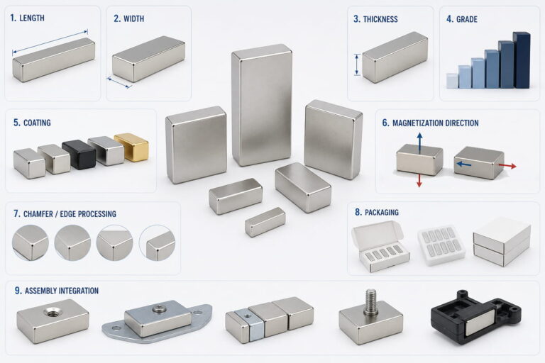 Block Magnets 6 Neodymium Block Magnet Customization Options