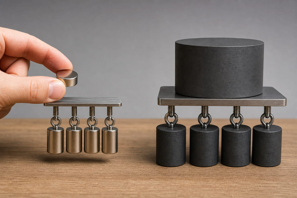 What is the Difference Between Ferrite Magnet and Neodymium? 5 Size and Weight Difference Between Ferrite Magnet and Neodymium Magnet