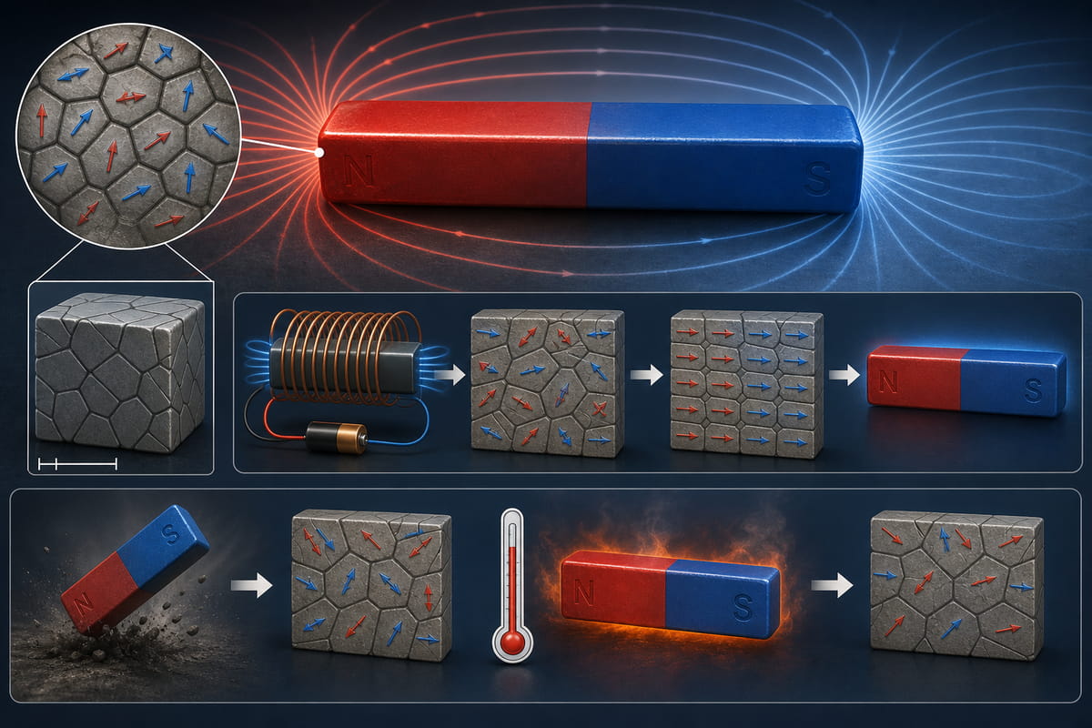 How Do Bar Magnets Work? The Simple Working Principle 7 Bar Magnet Magnetic Domains Alignment
