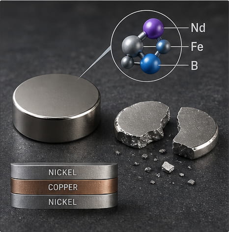 What Is an N52 Magnet? Strength, Characteristics, Safety and Uses 7 Brittle material of N52 magnet