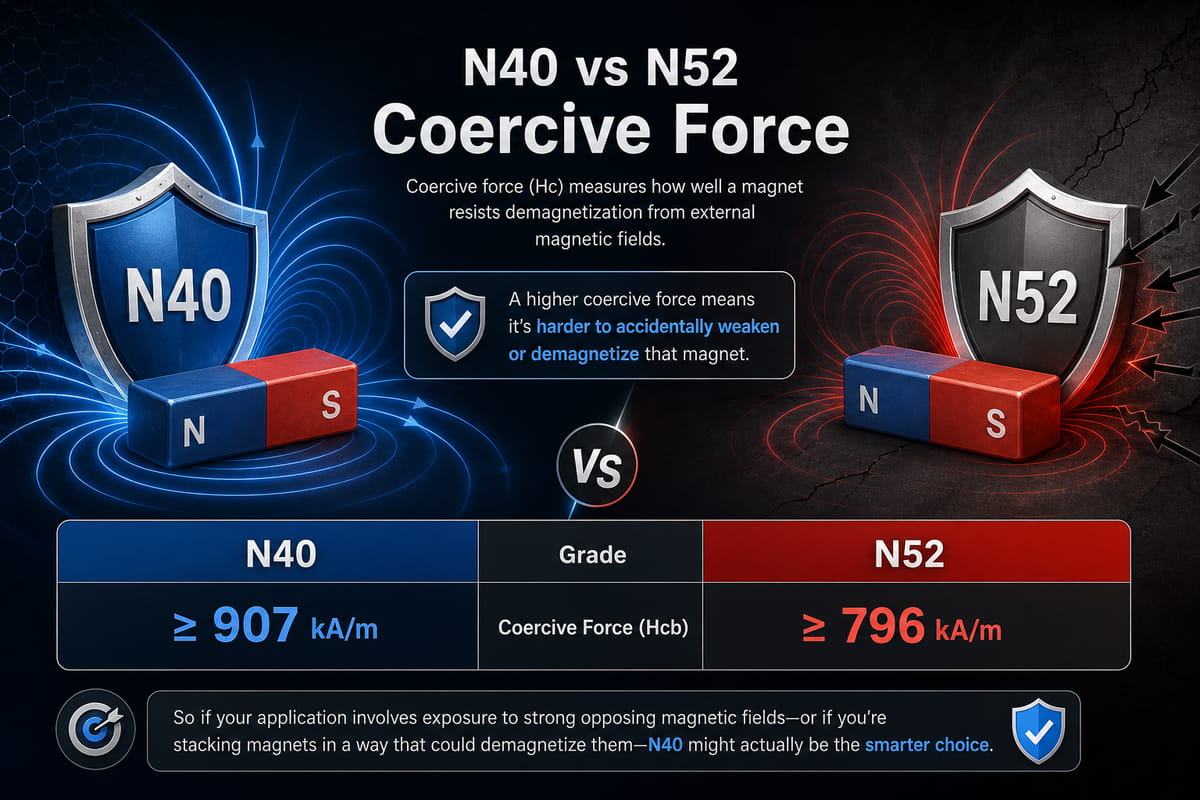 N40 vs N52 Magnets Coercive Force