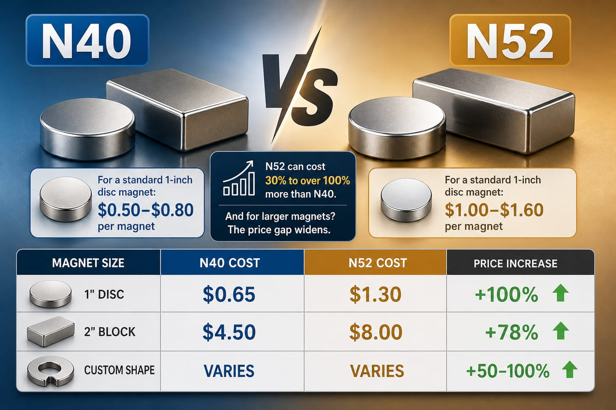 N40 vs N52 Magnets Price
