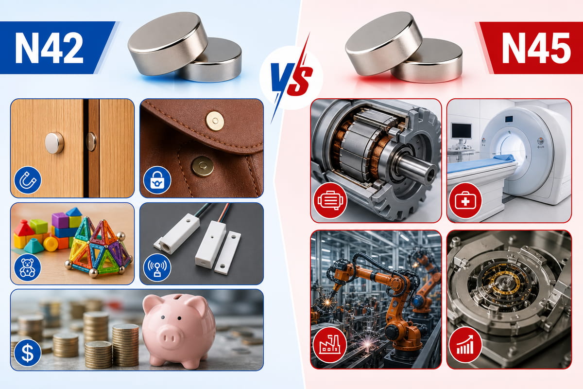 N42 vs N45 Magnet Applications