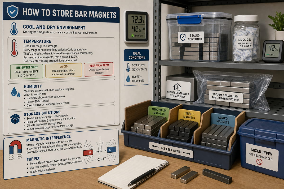 How to Store Bar Magnets? 5 Right Ways to Keep Them Strong 7 Storing bar magnets in cool and dry environment and apart with different types