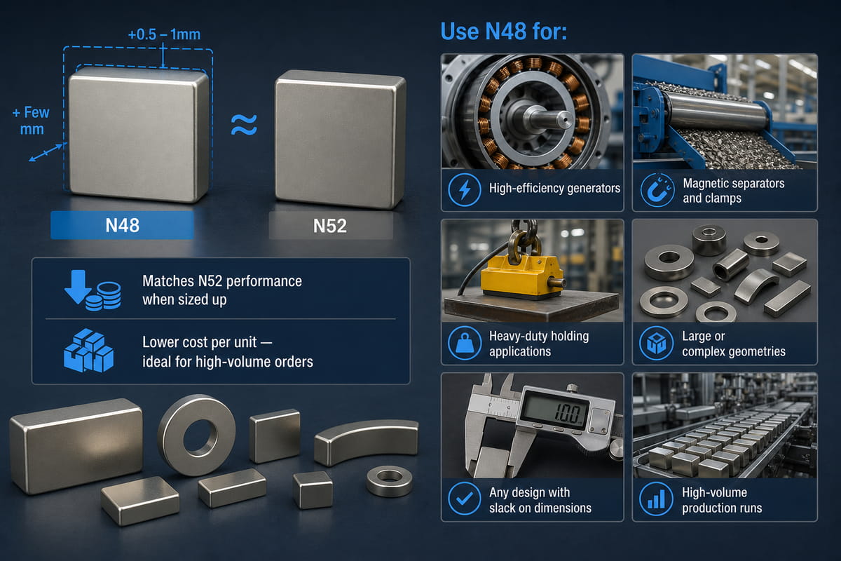 When to Choose N48 Magnets Rather than N52