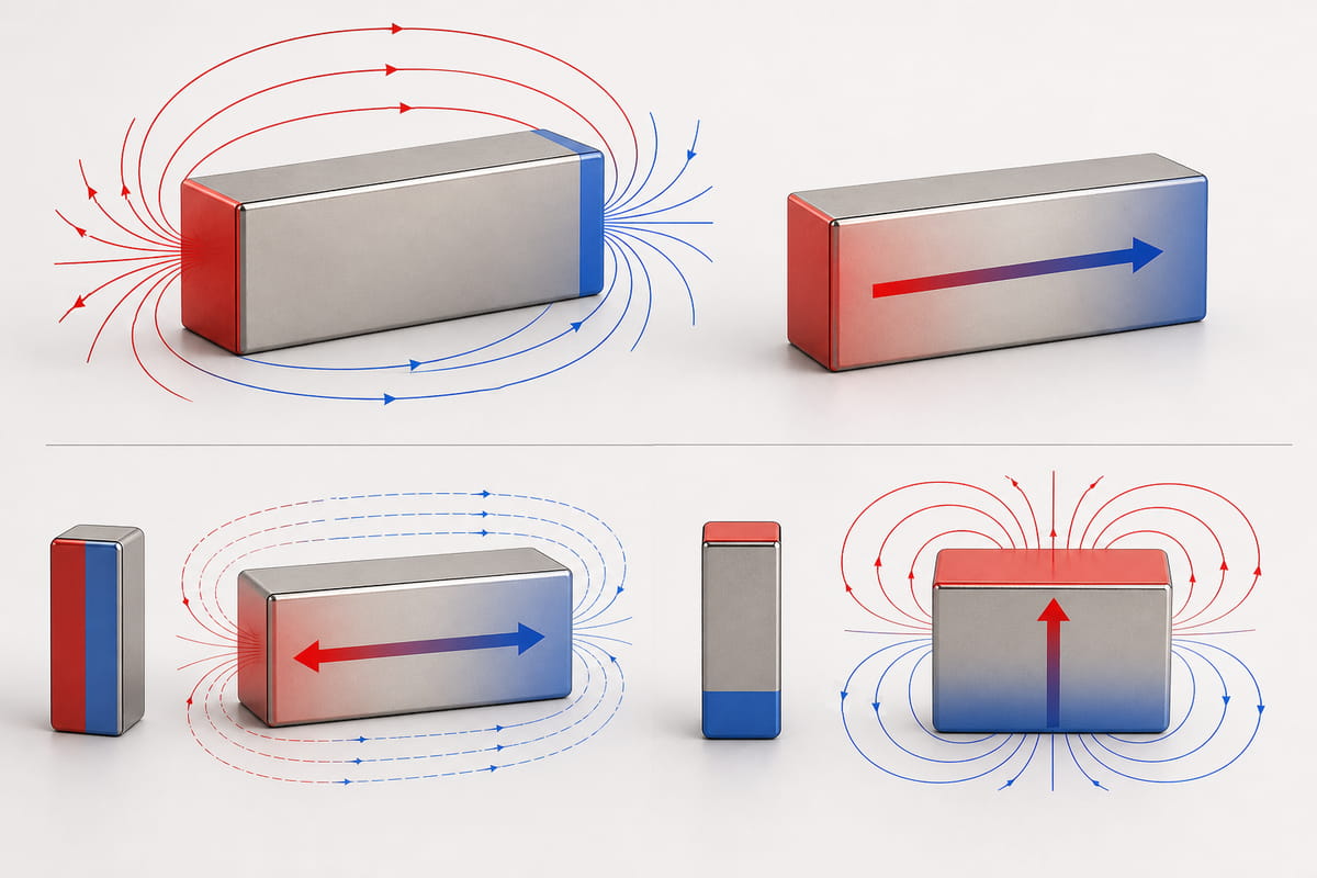 What Are Block Magnets? Types, Uses, and How to Choose 4 Block Magnets Poles and Magnetization Direction