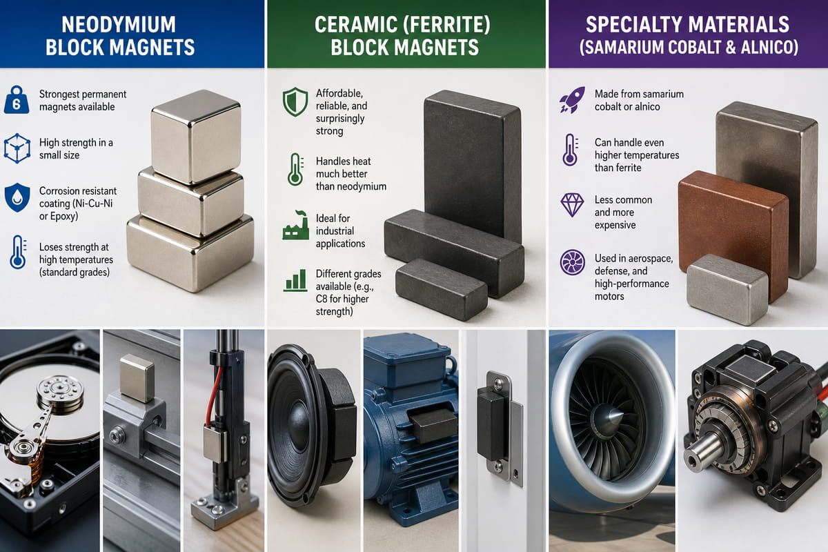 What Are Block Magnets? Types, Uses, and How to Choose 5 Main Types of Block Magnets