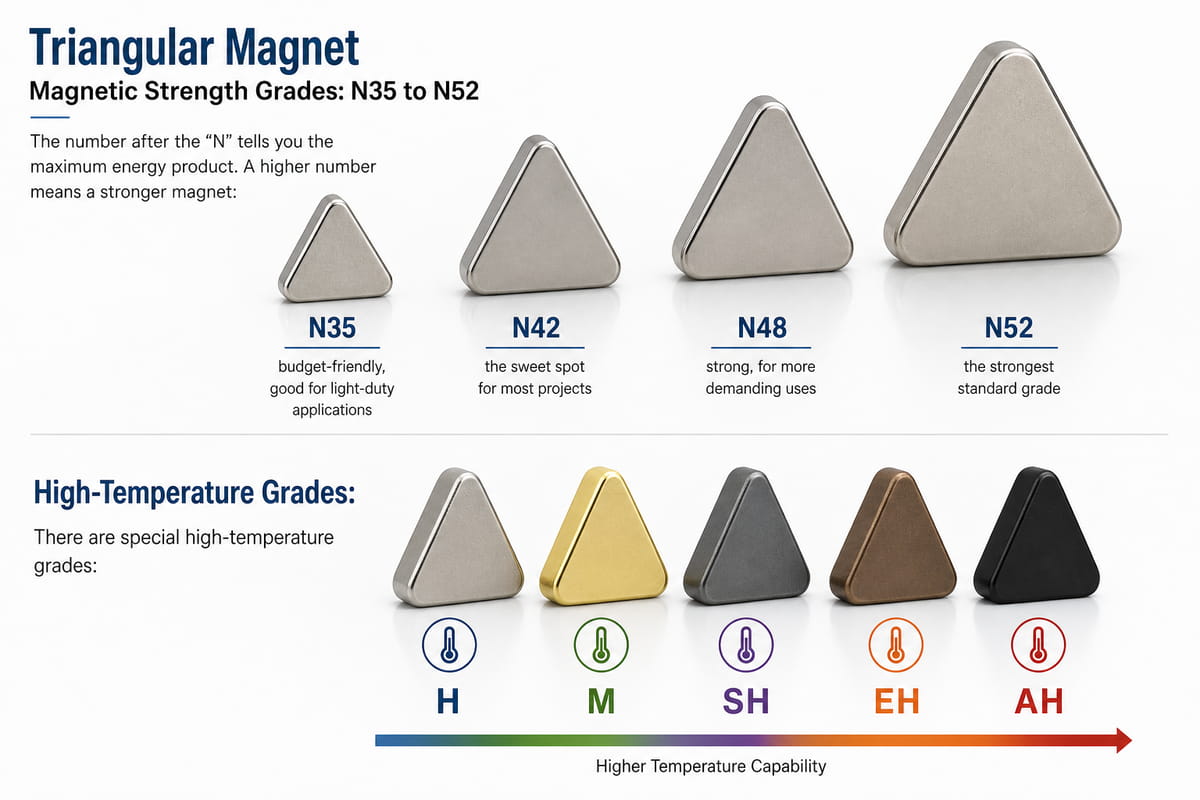 Triangular Magnet Magnetic Strength Grades