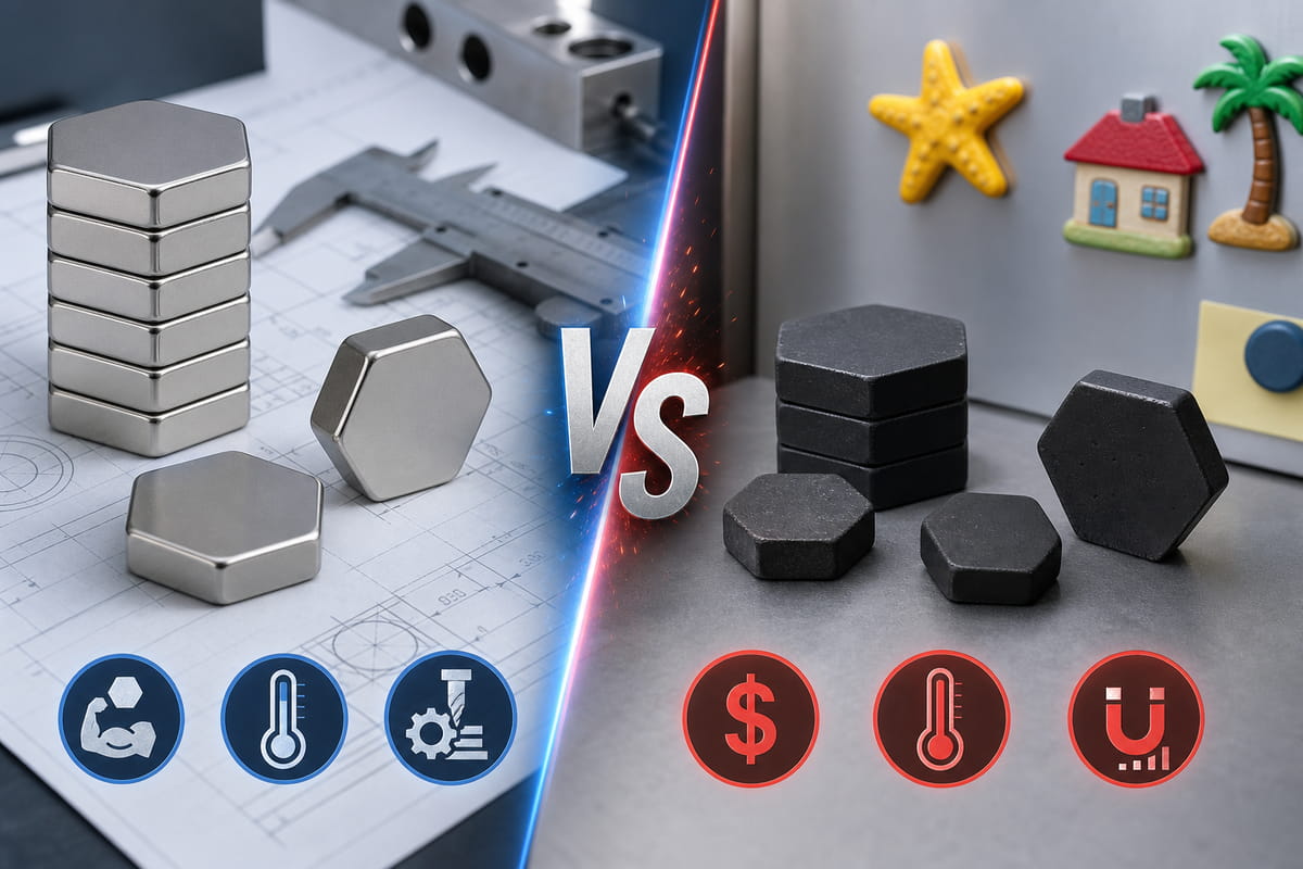 Neodymium vs Regular Hexagon Magnets